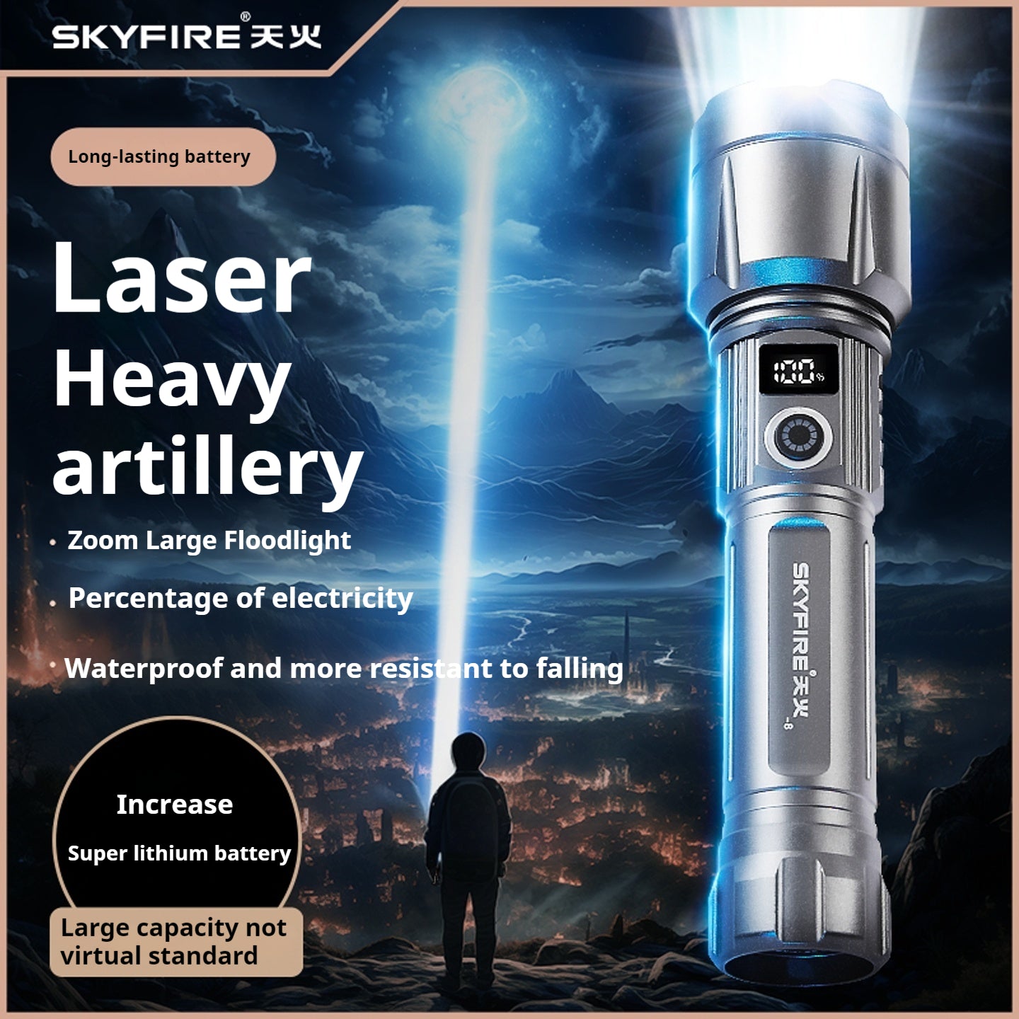 Skyfire Blue Dragon High-intensity Flashlight丨SF-1187J